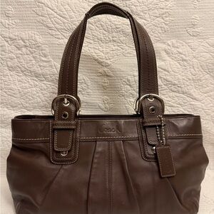 Coach Soho Dark Brown Leather Tote Satchel Handbag F13732 Retail $378